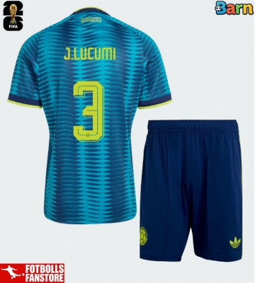 Colombia Jhon Lucumi #3 Bortatröja Barn VM 2026 Kortärmad (+ Korta byxor)